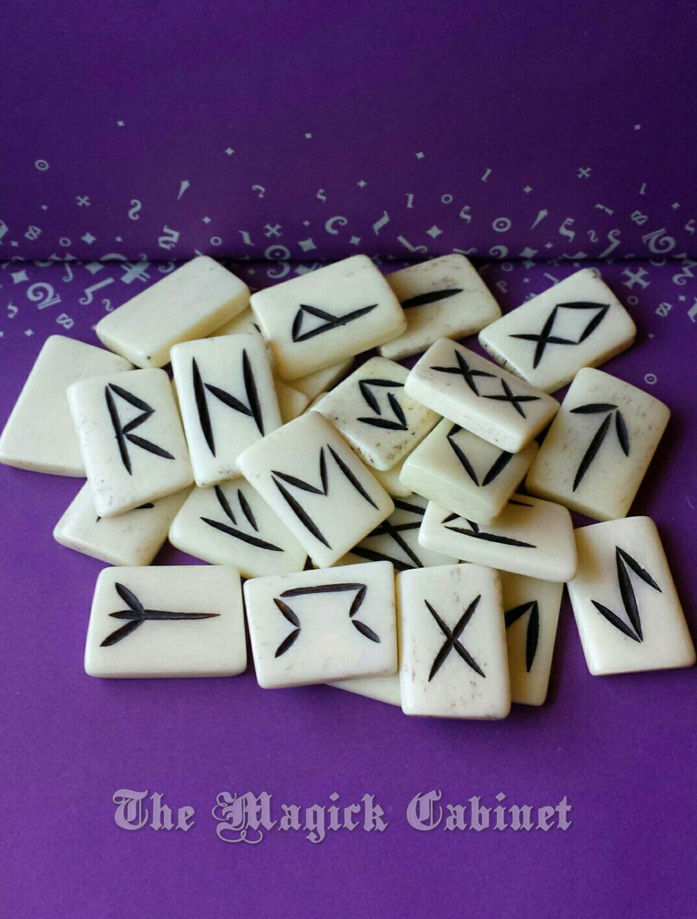 Elder Futhark Bone Rune Divination Set: In a muslin bag with meanings and instructions