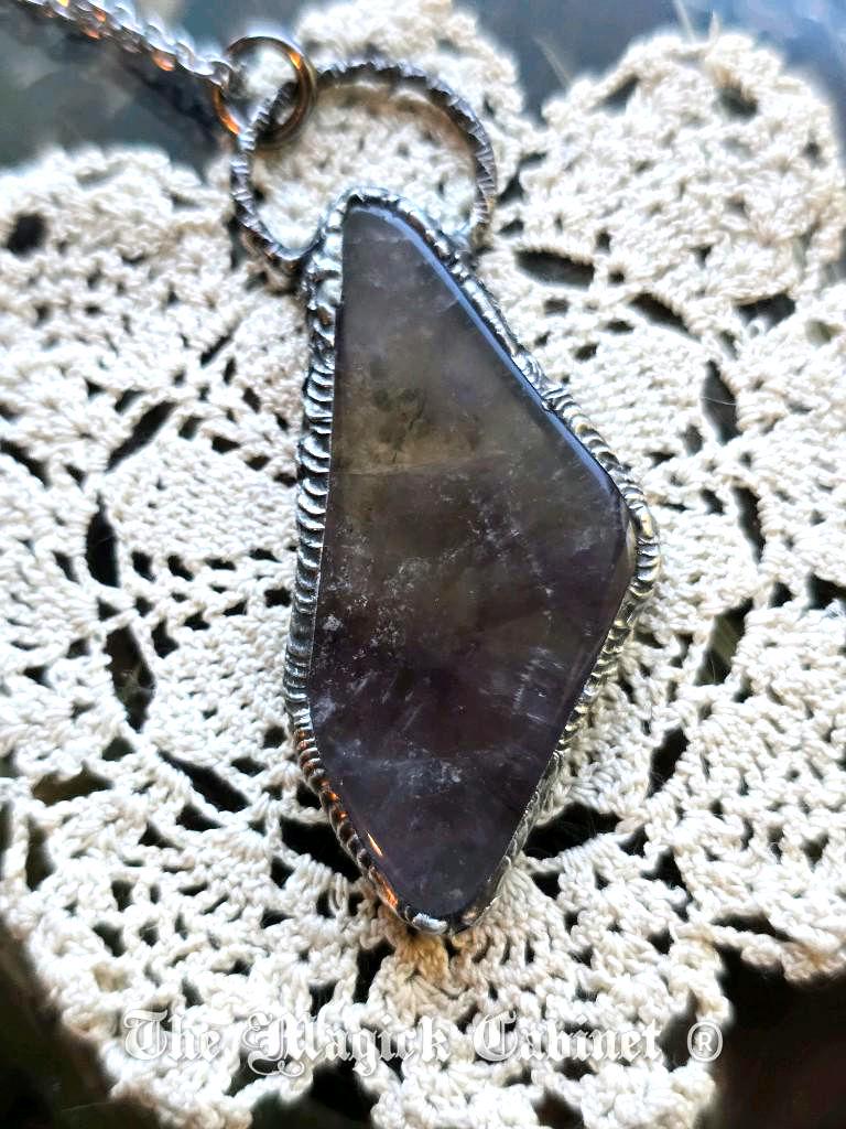 Auralite 23 Crystal Pendant: Handmade Spiritual Stone Necklace