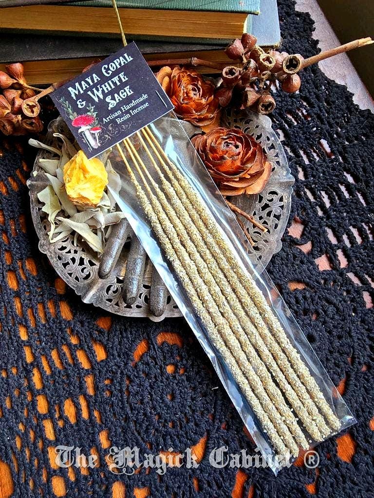 Artisan White Sage Copal Incense Sticks: Cleansing Energy, Hand Rolled (6 Pack)
