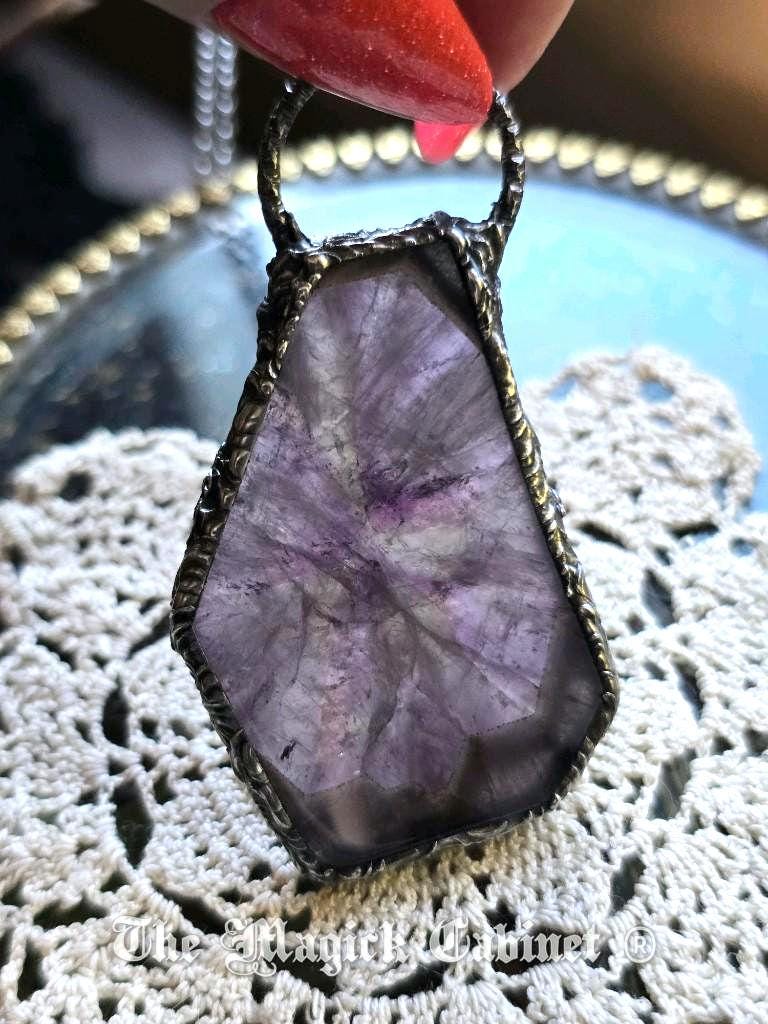 Auralite 23 Crystal Pendant: Handmade Spiritual Stone Necklace