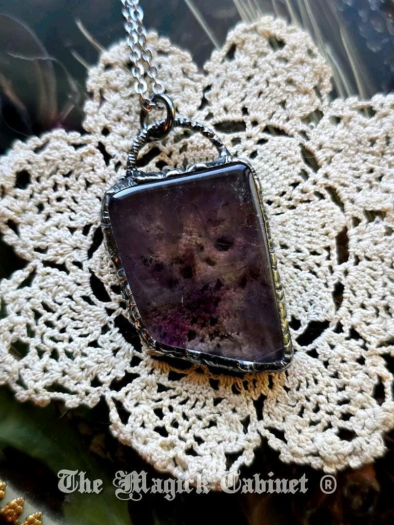 Auralite 23 Crystal Pendant: Handmade Spiritual Stone Necklace