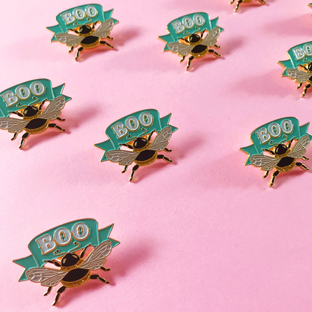 Boo Bee Enamel Pin - One of my top sellers of all time.
