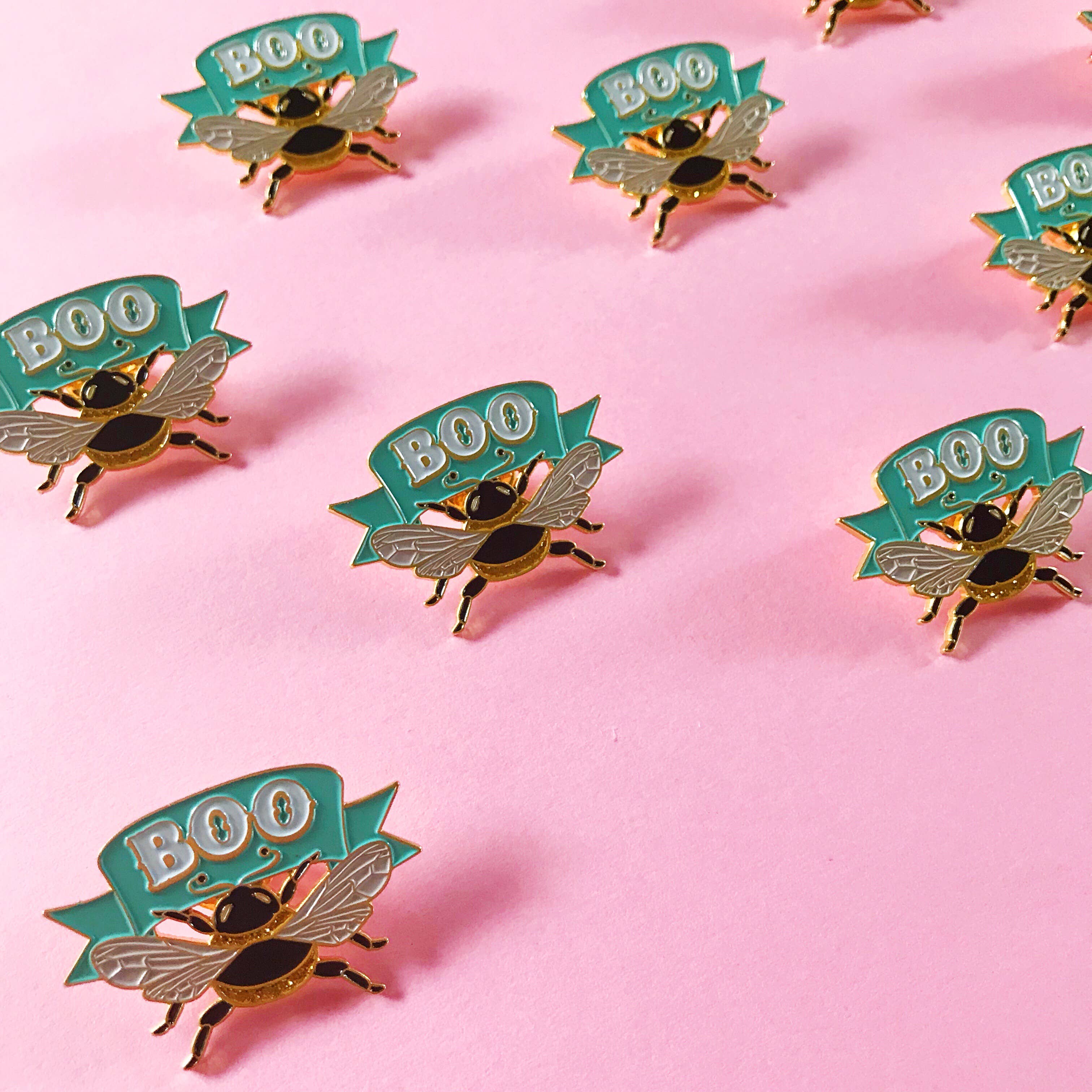 Boo Bee Enamel Pin - One of my top sellers of all time.