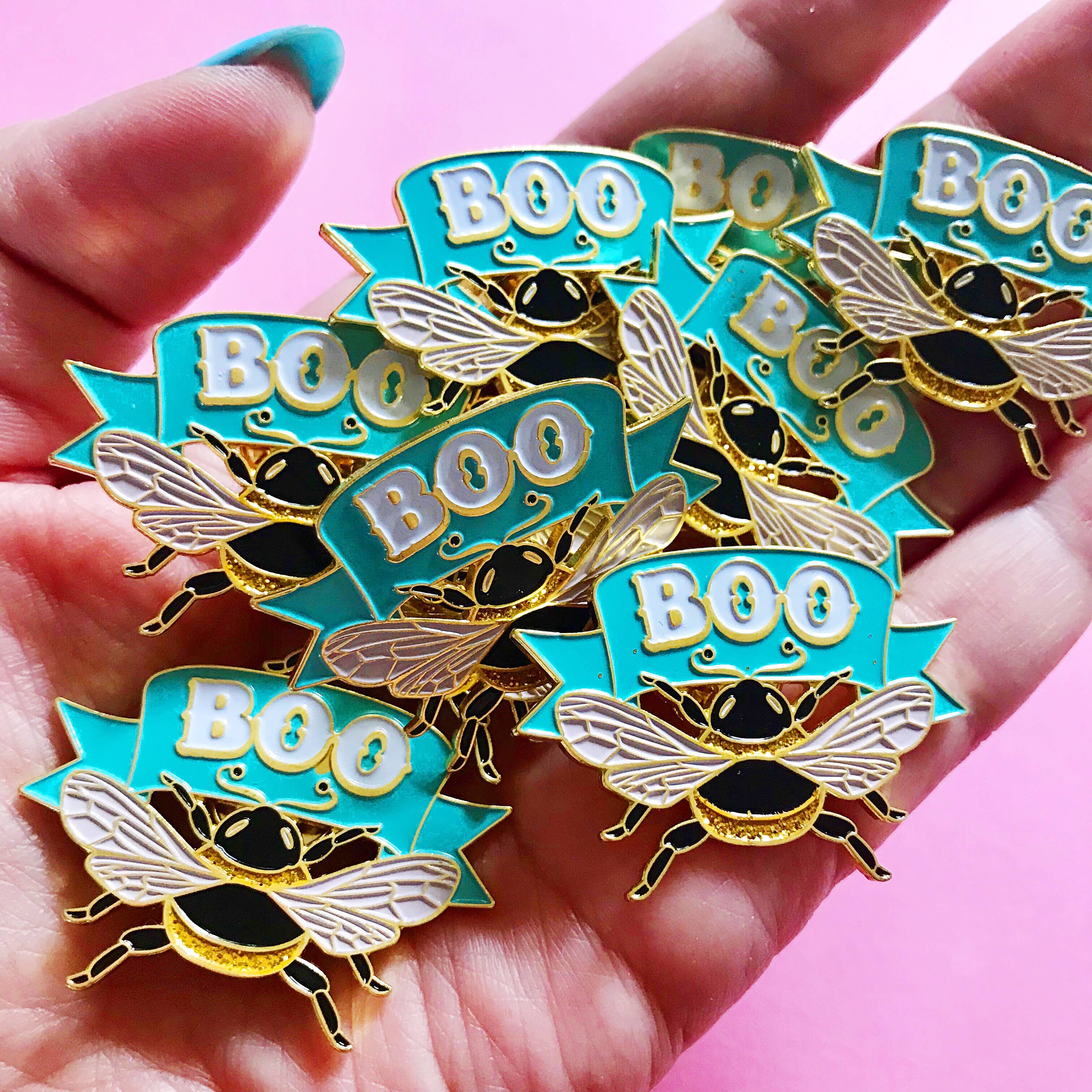 Boo Bee Enamel Pin - One of my top sellers of all time.