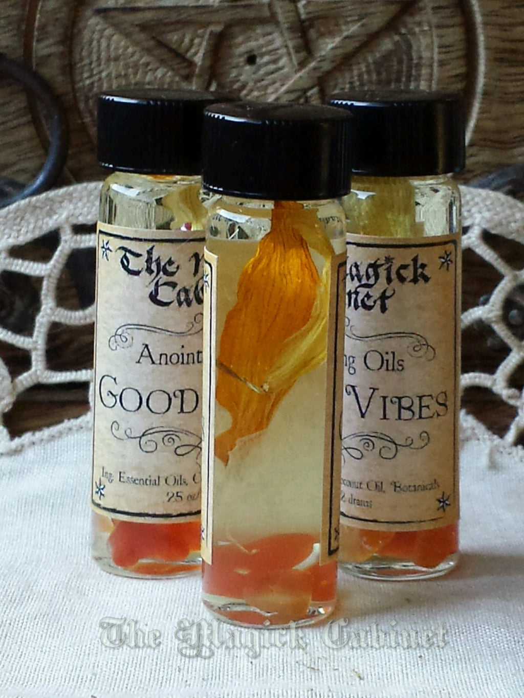 Good Vibes Anointing Oil: Carnelian Crystal, Citrus Scent (.25 oz)