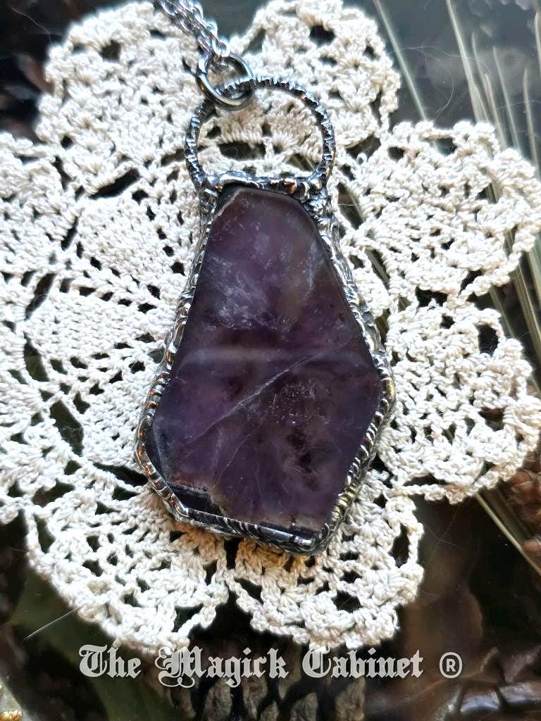 Auralite 23 Crystal Pendant: Handmade Spiritual Stone Necklace