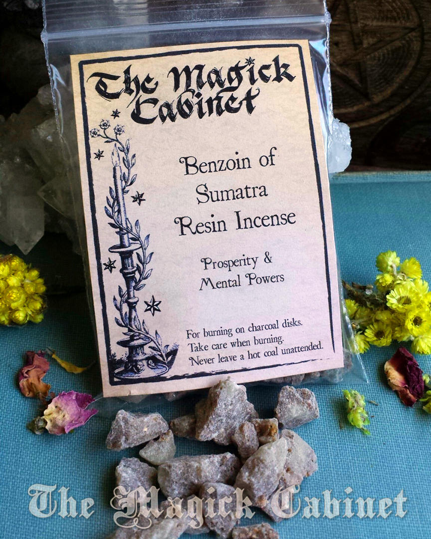 Benzoin Sumatra Resin Incense: Vanilla Scent, Wicca Witchcraft Supply