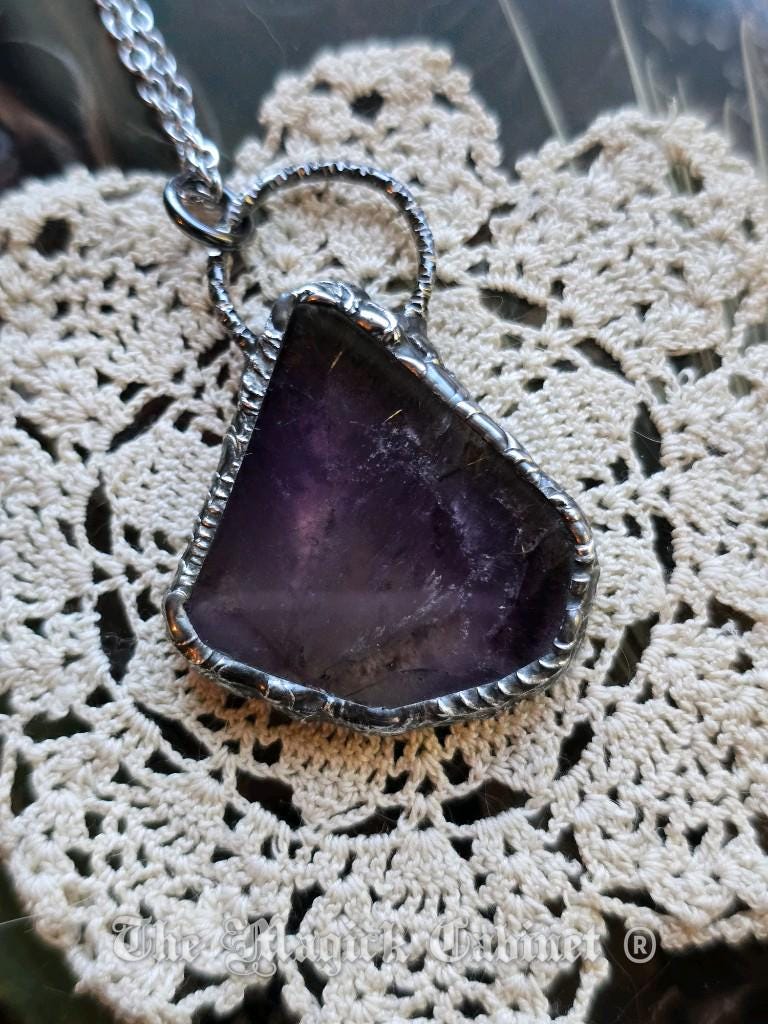 Auralite 23 Crystal Pendant: Handmade Stone Necklace, Spirituality Jewelry