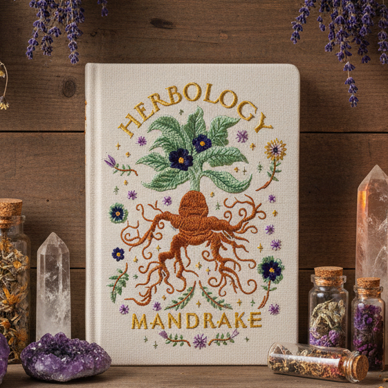 Magical Mandrake Embroidered Journal