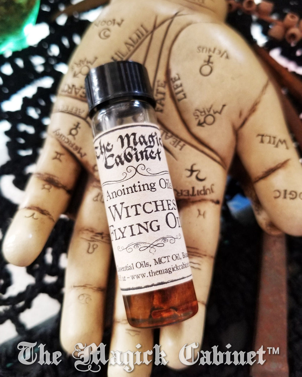 Witches Flying Oil: Astral Travel Ritual Anointing Oil with Herbs and Crystals