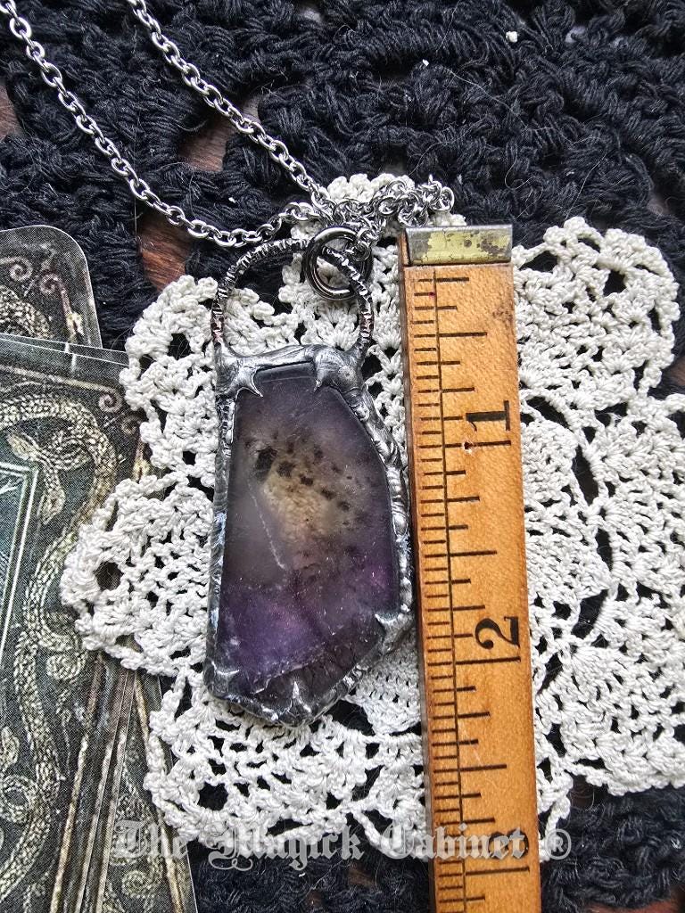 Auralite 23 Crystal Pendant: Handmade Stone Necklace, Spirituality Jewelry