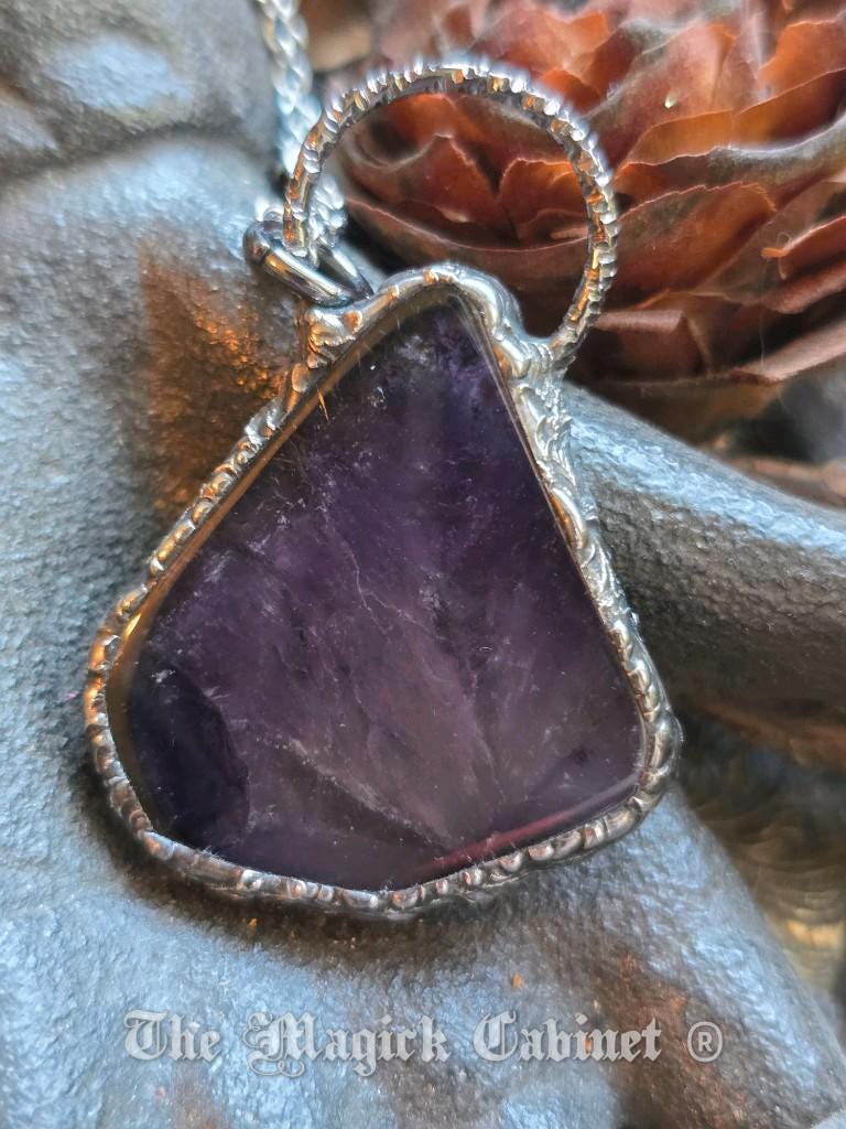 Auralite 23 Crystal Pendant: Handmade Stone Necklace, Spirituality Jewelry