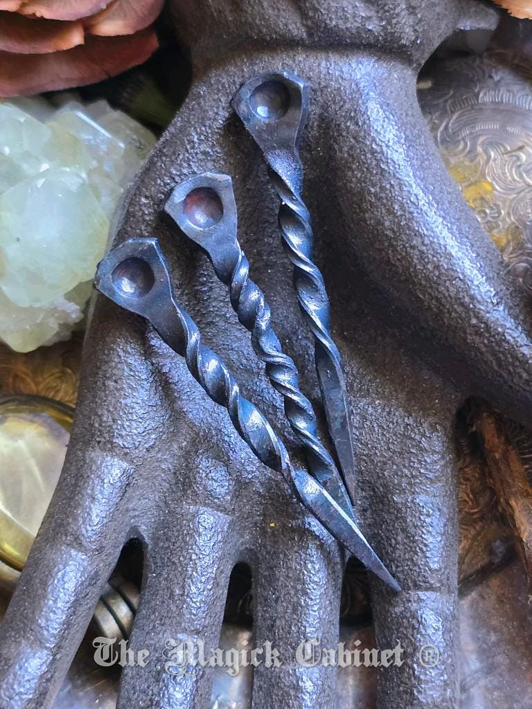 Hand Forged Iron Witch Nails: Full Moon Ritual Supplies (Set of 3)