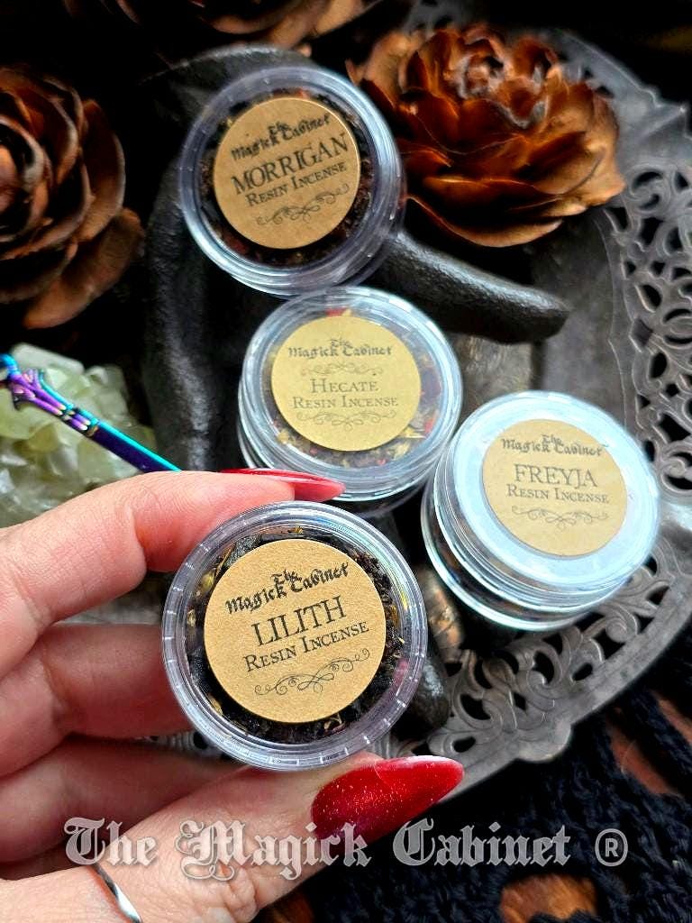 Goddess Magic Resin Incense Set: The Morrigan, Freyja, Hecate, and Lilith