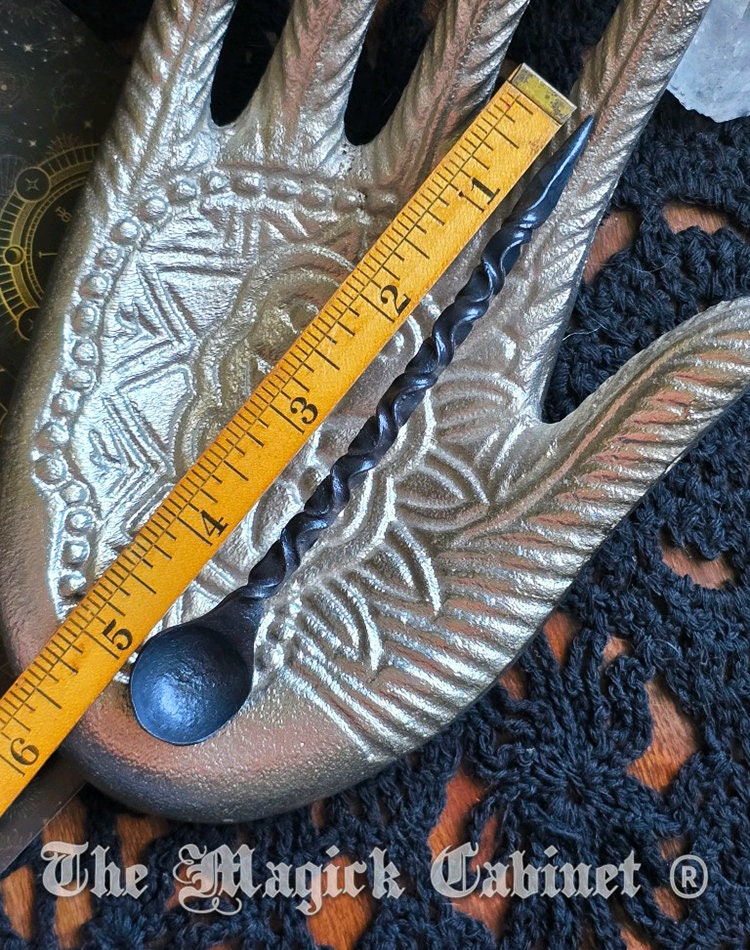 Hand Forged Iron Candle Scribe Spoon: Twisted Witch Tool