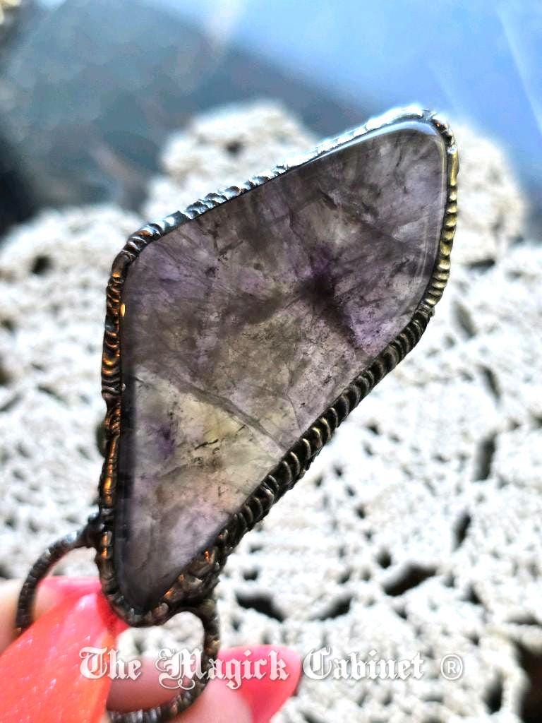 Auralite 23 Crystal Pendant: Handmade Spiritual Stone Necklace