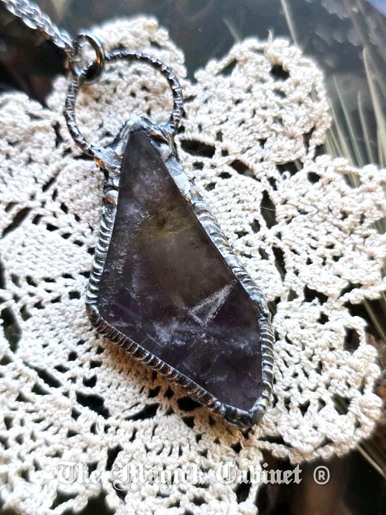 Auralite 23 Crystal Pendant: Handmade Spiritual Stone Necklace