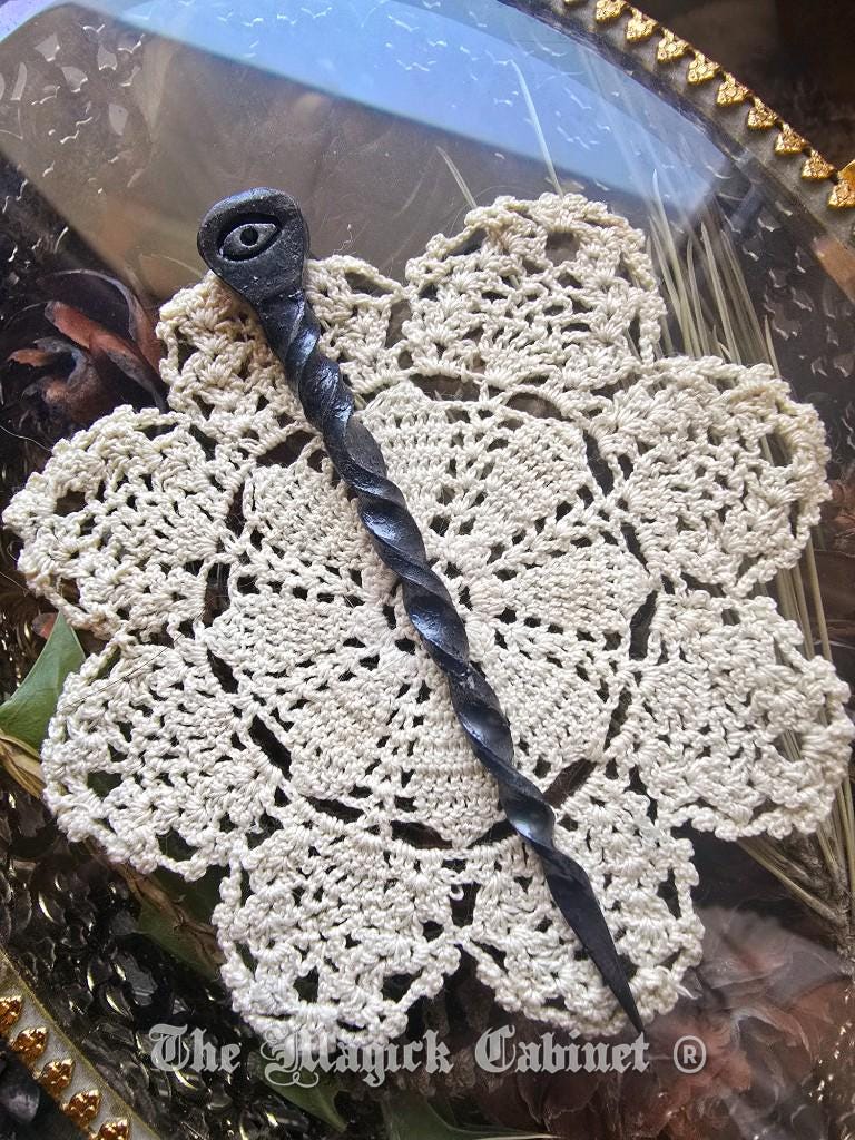 Hand-Forged Iron Witch Nail: All-Seeing Eye Psychic Protection
