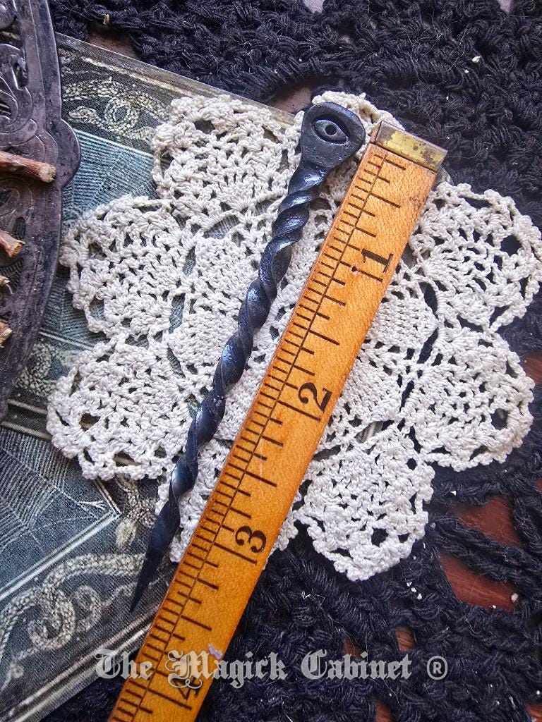 Hand-Forged Iron Witch Nail: All-Seeing Eye Psychic Protection
