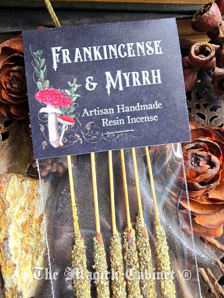Frankincense and Myrrh Resin Incense Sticks: Hand Rolled Smudging Sticks