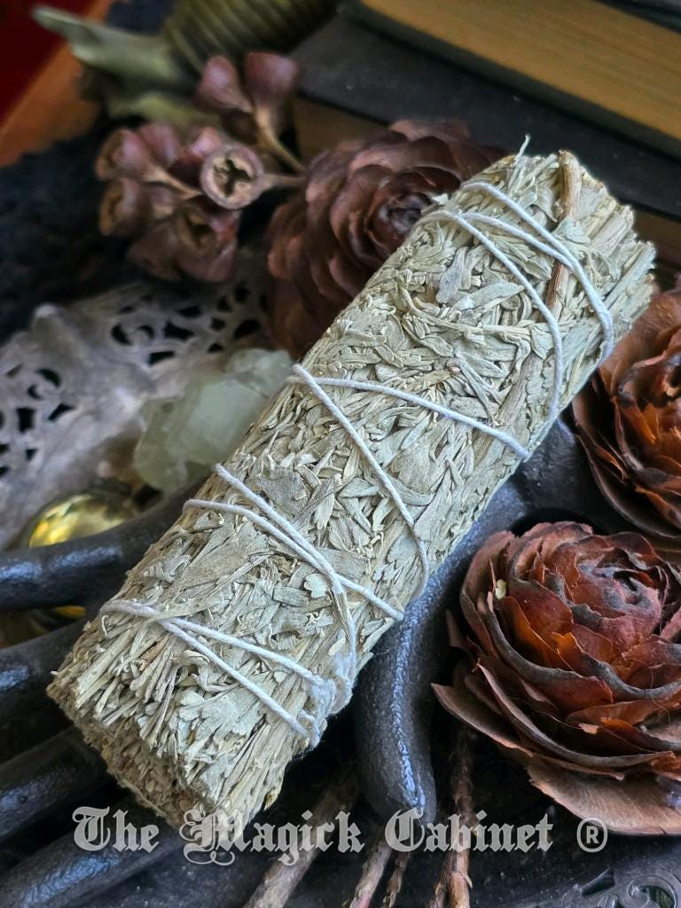 White Copal Resin & Mountain Sage Smudge Stick: Spiritual Cleansing