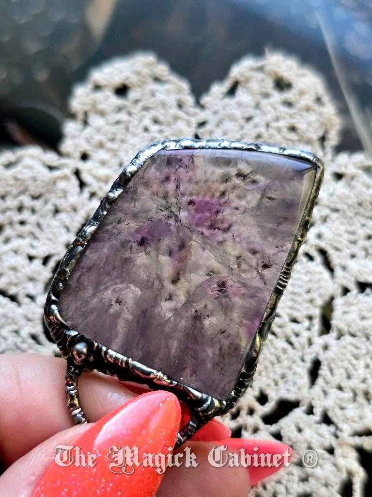 Auralite 23 Crystal Pendant: Handmade Spiritual Stone Necklace