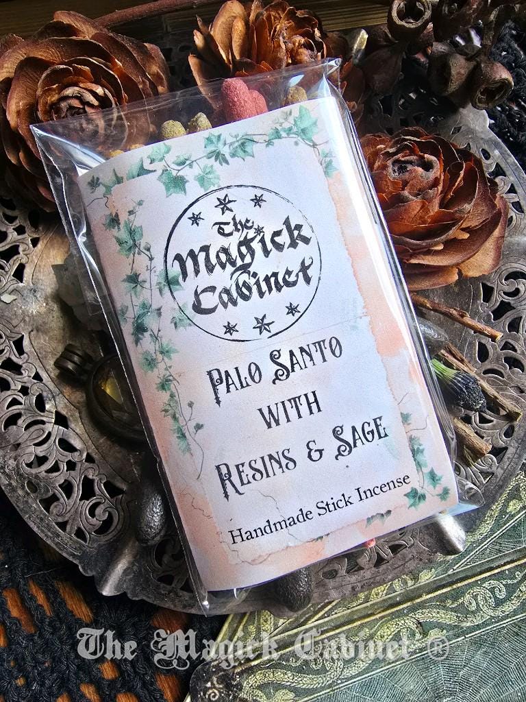 Palo Santo Incense Sticks with White Sage, Myrrh, Copal and Dragons Blood Resin, 3 each