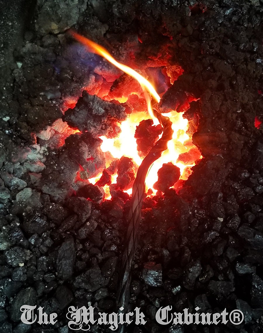 Hand Forged Iron Candle Scribe Spoon: Twisted Witch Tool