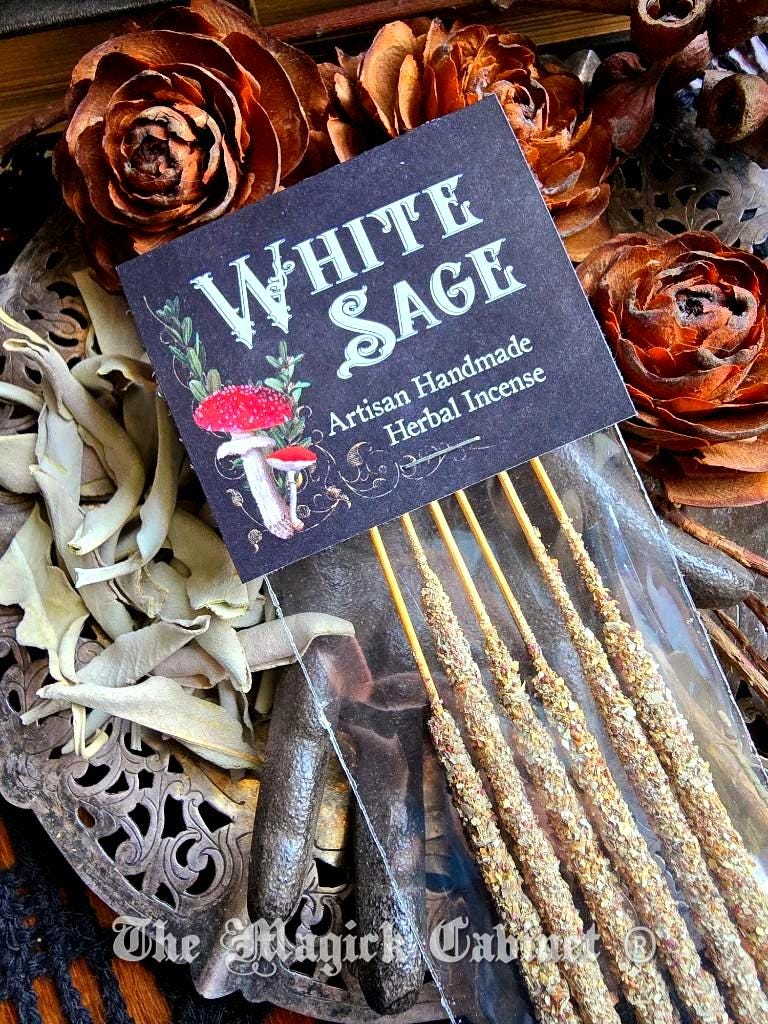 Artisan White Sage Incense Sticks: Hand Rolled Cleansing Blend (6-Pack)