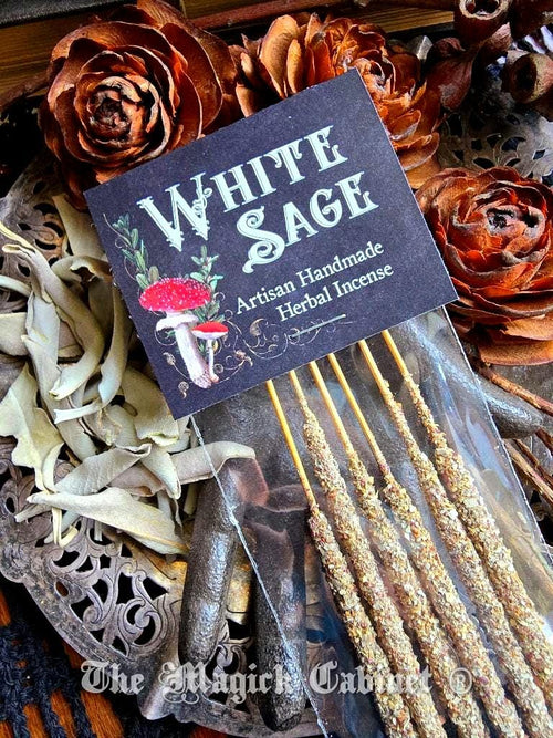 Artisan White Sage Incense Sticks: Hand Rolled Cleansing Blend (6-Pack)