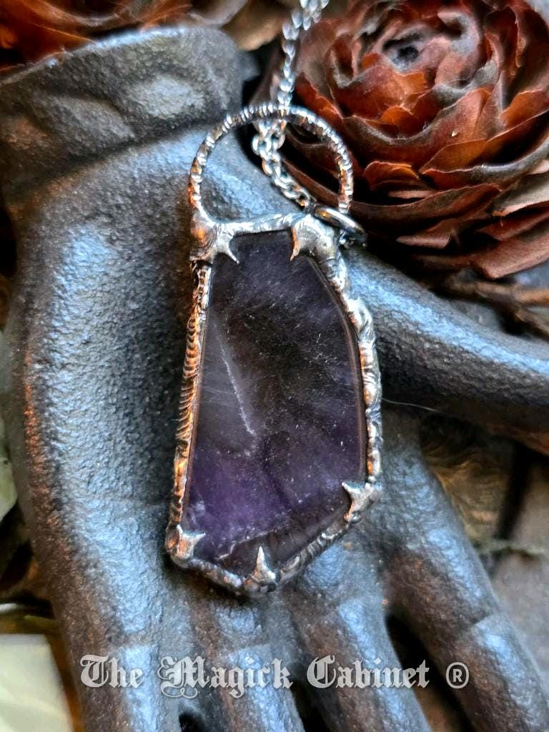 Auralite 23 Crystal Pendant: Handmade Stone Necklace, Spirituality Jewelry