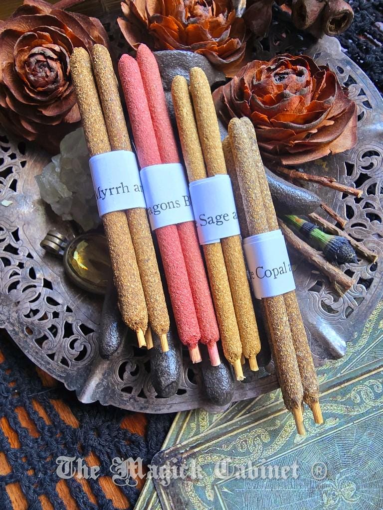 Palo Santo Incense Sticks with White Sage, Myrrh, Copal and Dragons Blood Resin, 3 each