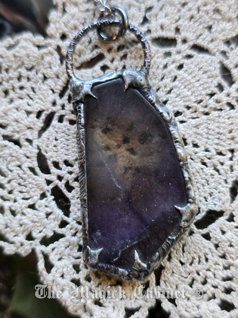 Auralite 23 Crystal Pendant: Handmade Stone Necklace, Spirituality Jewelry
