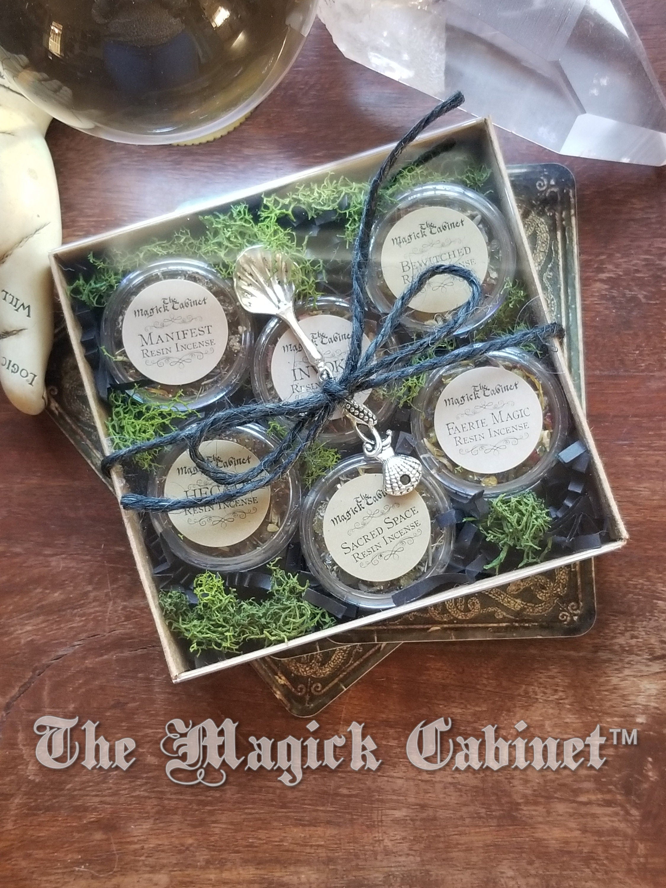 Spiritual Resin Incense Kit With tiny spoon, 6 incense blends & instructions, Withcraft Supply