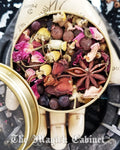 Charmed Luck Herbs in Gold Tin: Witchcraft Ritual Spell Mix