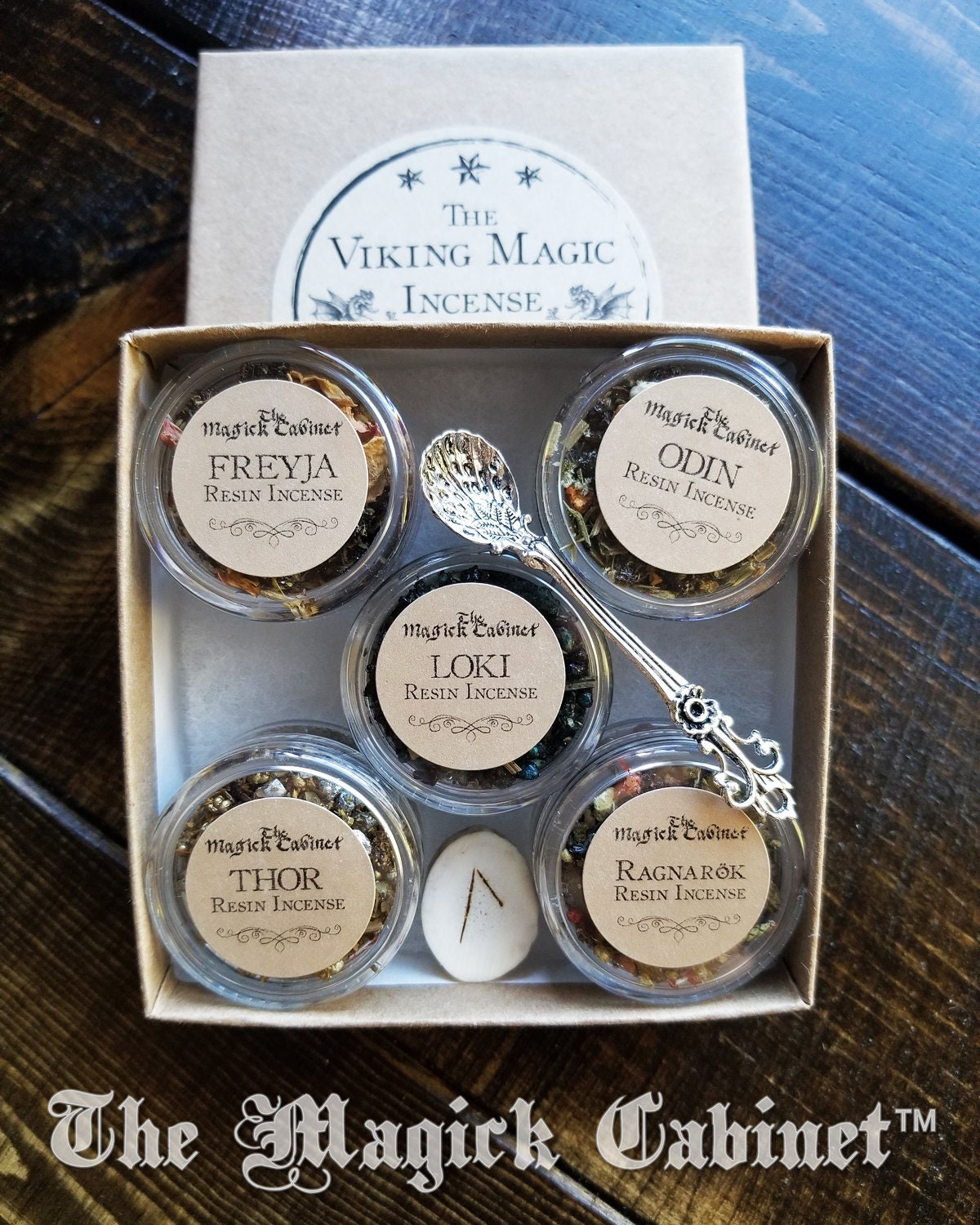 Viking Magic Resin Incense Set: Odin, Freyja, Thor, Loki, Ragnarok