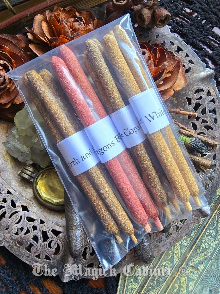 Palo Santo Incense Sticks with White Sage, Myrrh, Copal and Dragons Blood Resin, 3 each