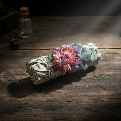 'Fairy Dreams' Floral White Sage Smudge Stick (4 in.)