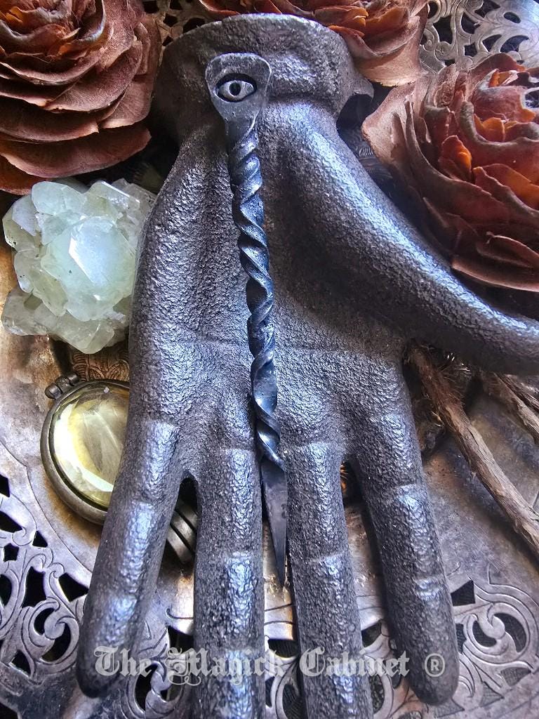 Hand-Forged Iron Witch Nail: All-Seeing Eye Psychic Protection