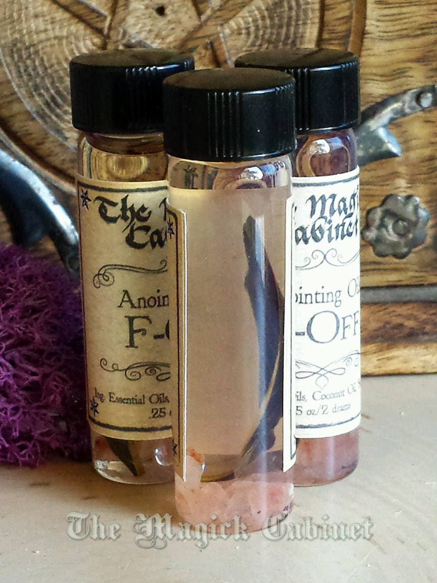 F-Off Anointing Oil: White Sage, Energy Clearing - Witchcraft Wicca Rituals