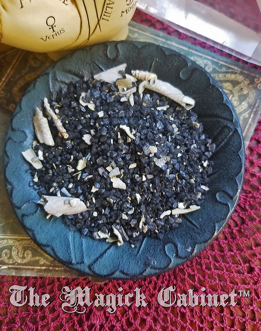 Witches Black Salt with Sage: Wicca Spell & Ritual Supply