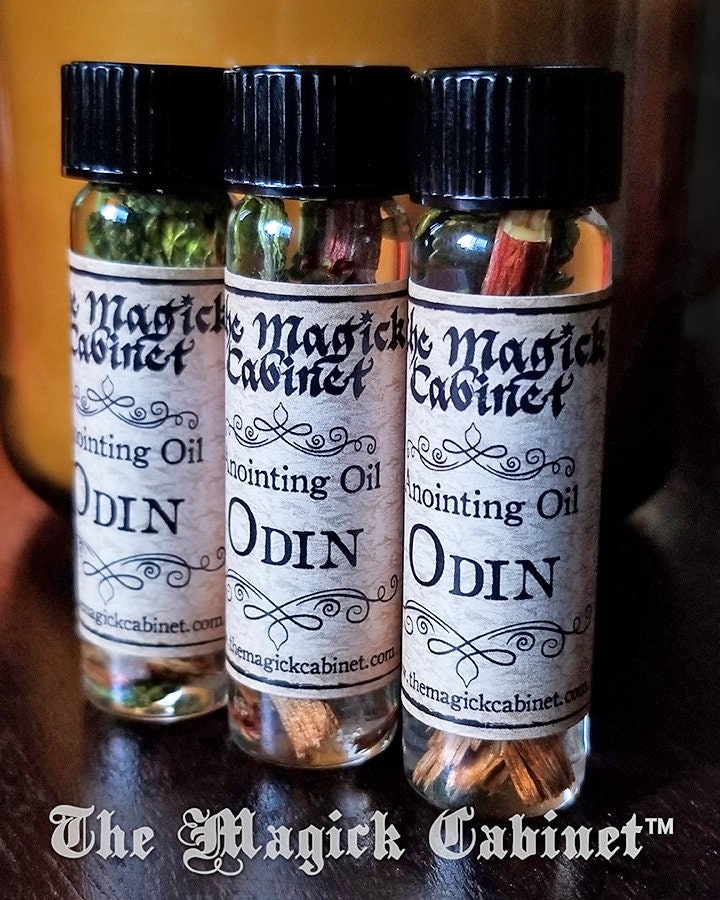 Odin Anointing Oil: Handmade Viking Ritual Oil with Cedarwood & Herbs .25 fl oz