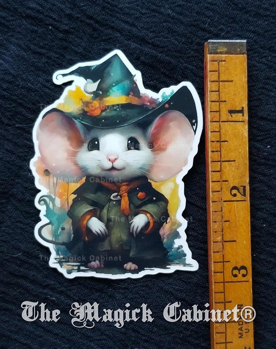 Little Mouse Witch Sticker: Halloween Samhain Art