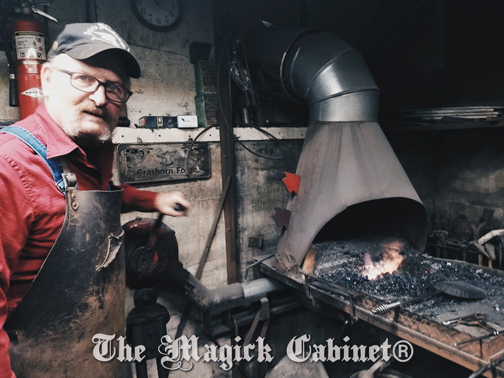 Long Twisted Iron Candle Scribe: Hand forged Old World Witchcraft Supply