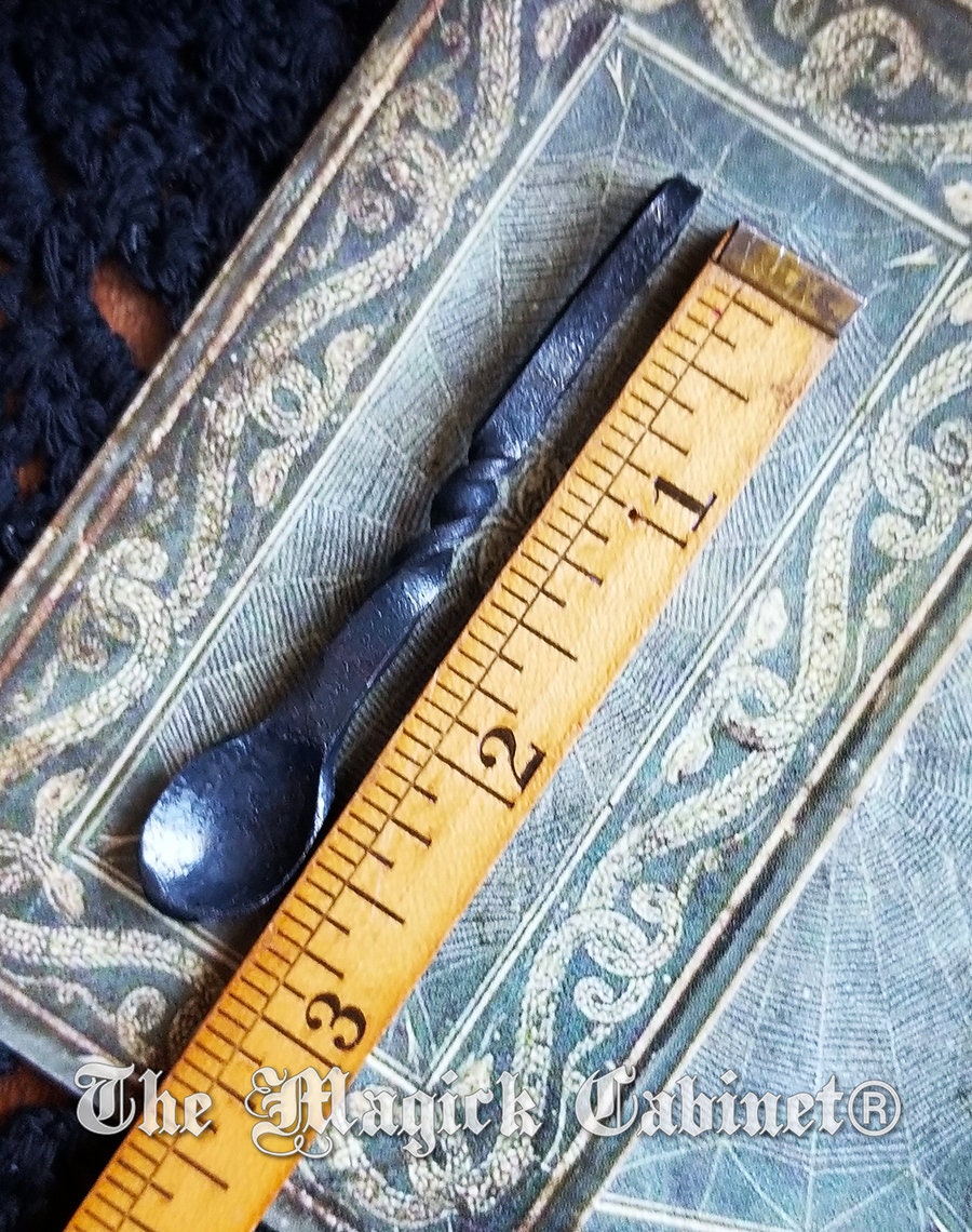 Hand Forged Iron Incense Spoon: Twisted Horseshoe Nail, Witchcraft Supply