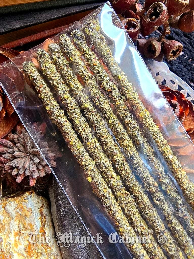 Frankincense and Myrrh Resin Incense Sticks: Hand Rolled Smudging Sticks
