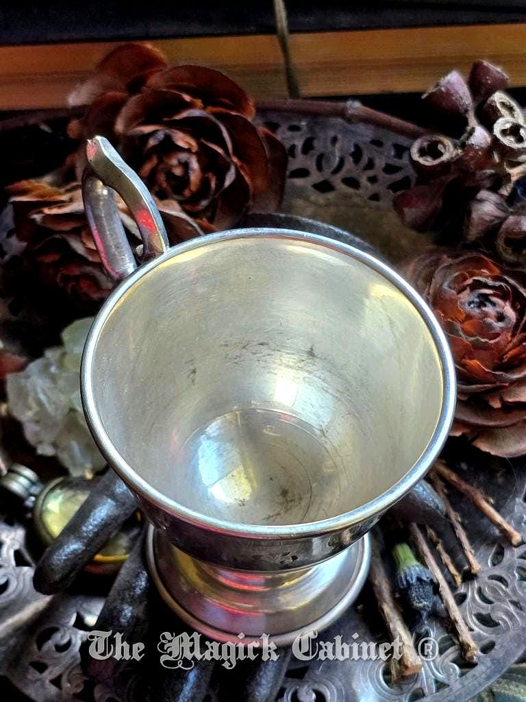 Vintage Silver Plated Brass Incense Burner: Altar Vessel