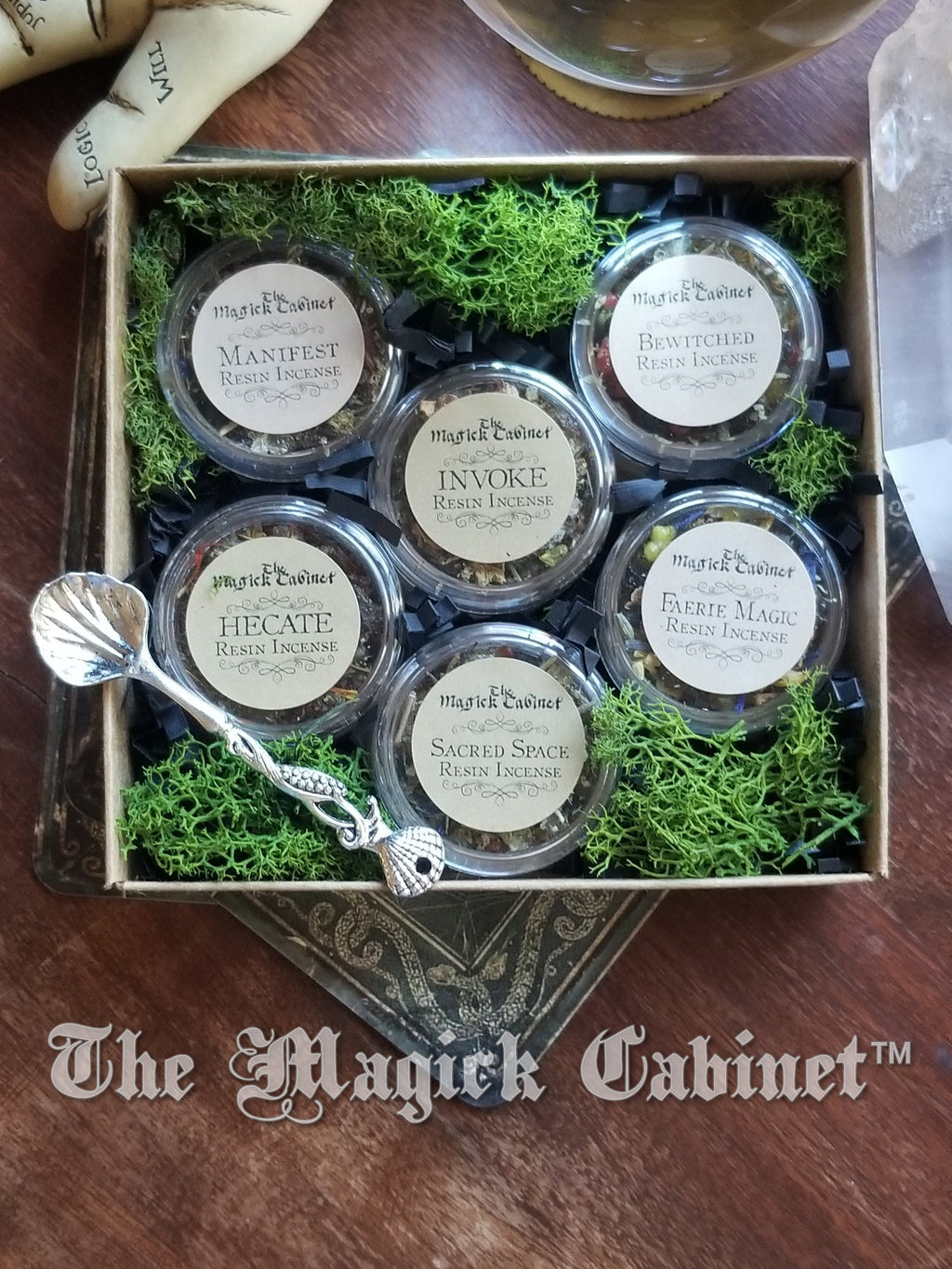Spiritual Resin Incense Kit With tiny spoon, 6 incense blends & instructions, Withcraft Supply