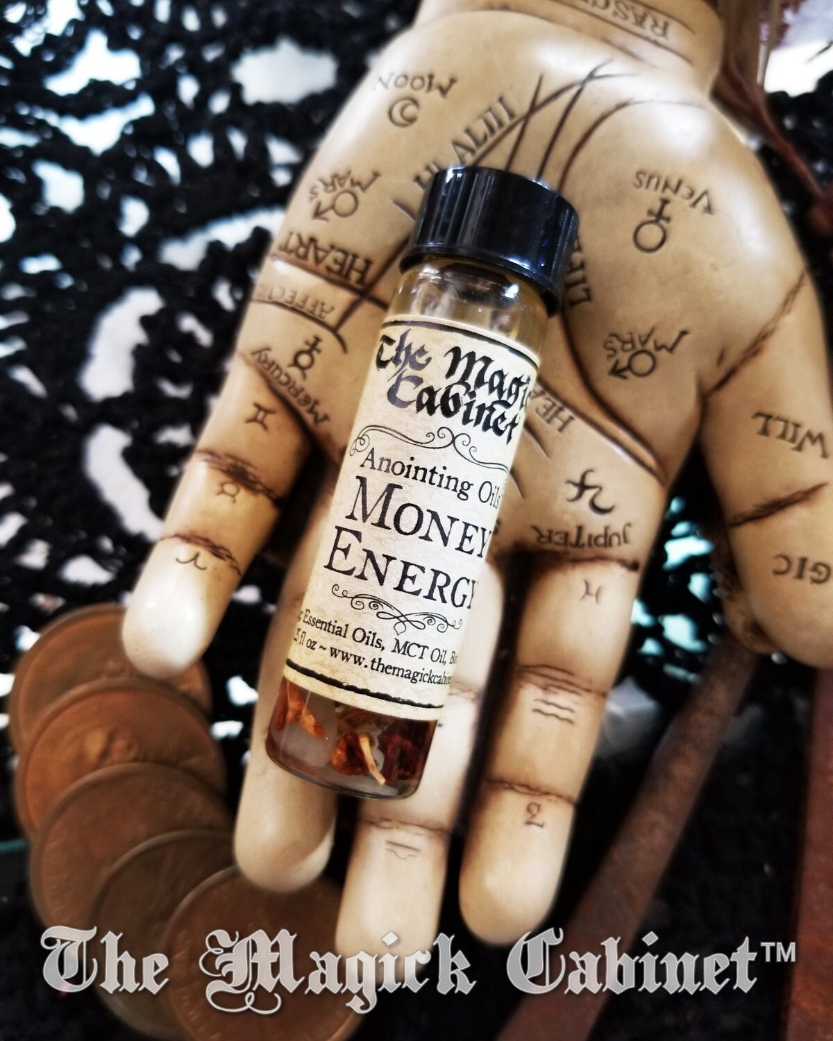 Money Drawing Ritual Oil: Witchcraft Wicca Apothecary (0.25 fl oz)