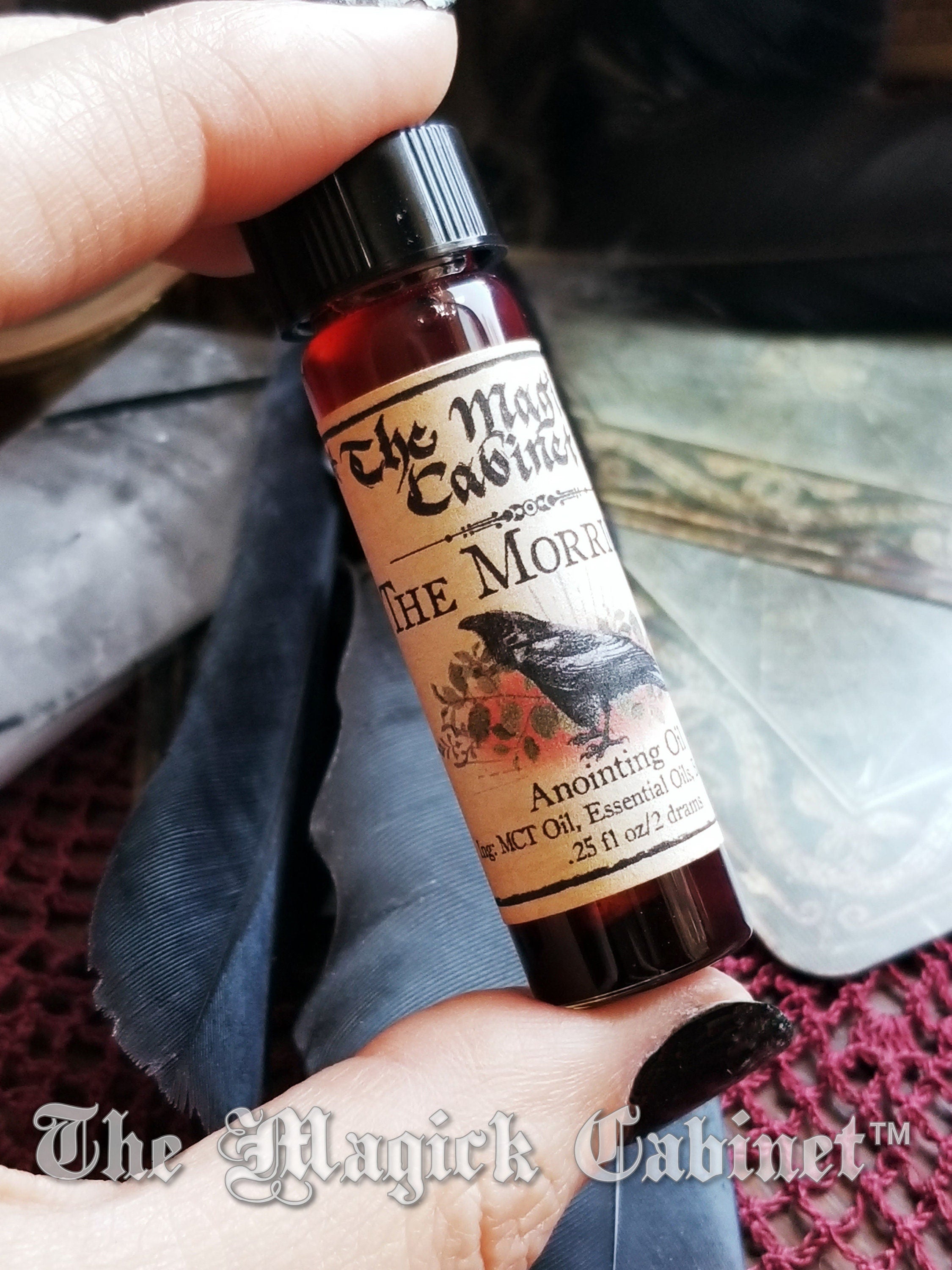 The Morrigan Ritual Anointing Oil: Dragons Blood, Mugwort and Quartz